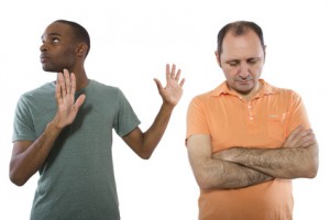 Two men arguing